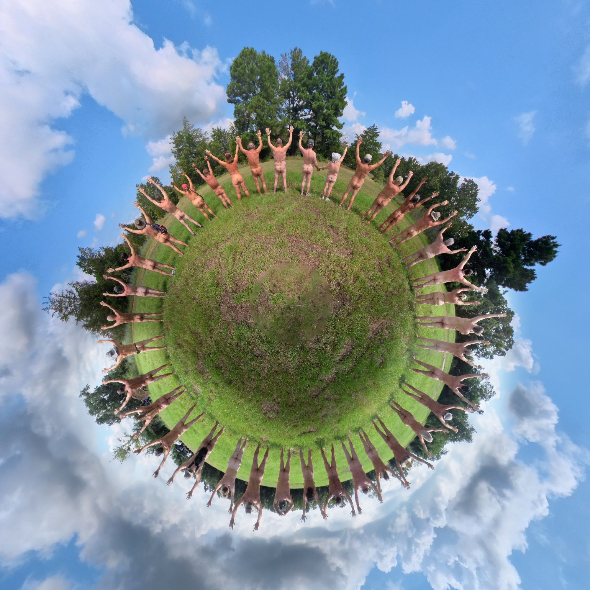 NAC Fellowship gathering, viewed from above in a circular panorama